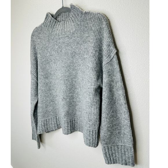 The Workshop Gray Keepin It Cozy Knit Boxy Long Sleeve Sweater M - Picture 5 of 16